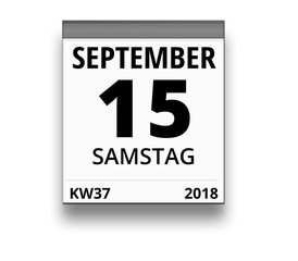 Kalender für Samstag, 15. SEPTEMBER 2018 (Woche 37)