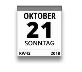 Kalender für Sonntag, 21. OKTOBER 2018 (Woche 42)