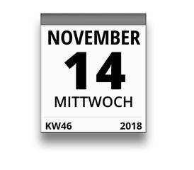Kalender für Mittwoch, 14. NOVEMBER 2018 (Woche 46)