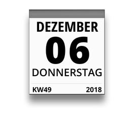 Kalender für Donnerstag, 6. DEZEMBER 2018 (Woche 49)