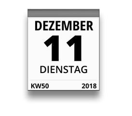 Kalender für Dienstag, 11. DEZEMBER 2018 (Woche 50)