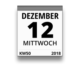 Kalender für Mittwoch, 12. DEZEMBER 2018 (Woche 50)