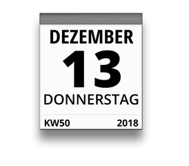 Kalender für Donnerstag, 13. DEZEMBER 2018 (Woche 50)