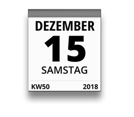 Kalender für Samstag, 15. DEZEMBER 2018 (Woche 50)