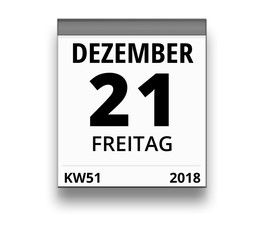 Kalender für Freitag, 21. DEZEMBER 2018 (Woche 51)