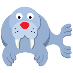 Illustration representing icon mascot walrus. Ideal for veterinary materials, biology and zoology
