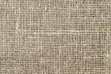 Sackcloth or burlap background with visible texture copy space for text and other web print design elements.