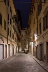 Florence street at night