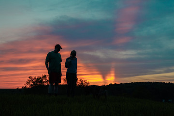 Fototapeta na wymiar Silhouettes at Sunset