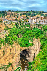 The Rhummel River Canyon in Constantine. Algeria