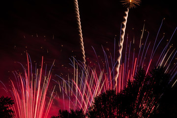 4th of July Idependance Fireworks in Night Sky
