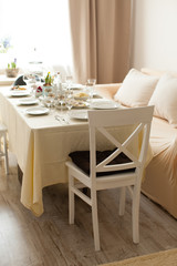 Decorated table for the holiday