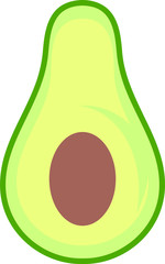 Avocado Half Isolated Vector