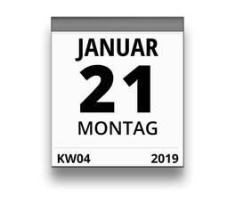 Kalender für Montag, 21. JANUAR 2019 (Woche 04)