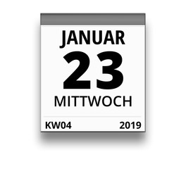 Kalender für Mittwoch, 23. JANUAR 2019 (Woche 04)