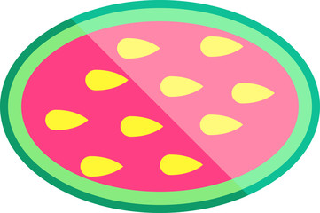 Watermelon Halved Vector Isolated