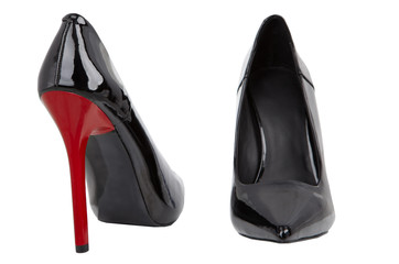 Black heel high - shoes.