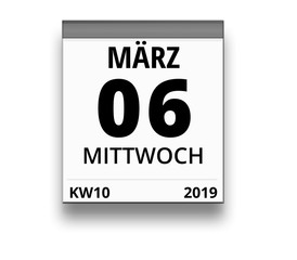 Kalender für Mittwoch, 6. MÄRZ 2019 (Woche 10)
