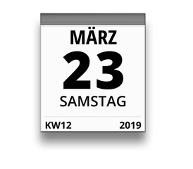 Kalender für Samstag, 23. MÄRZ 2019 (Woche 12)