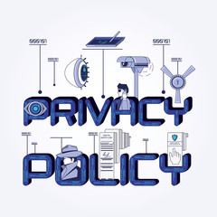 privacy policy digital security vector illustration design