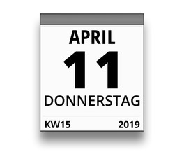 Kalender für Donnerstag, 11. APRIL 2019 (Woche 15)