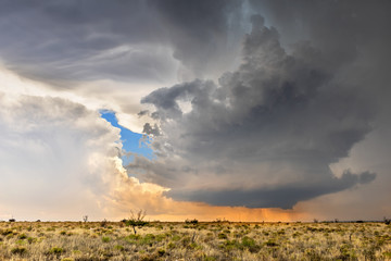 Time lapse of tornadic supercell over Tornado Alley at sunset