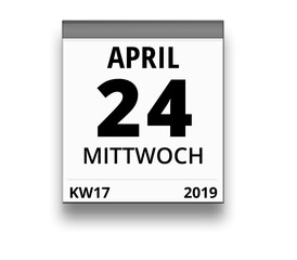 Kalender für Mittwoch, 24. APRIL 2019 (Woche 17)