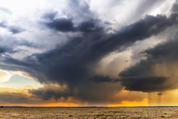 Tornadic Supercell over Tornado Alley at sunset