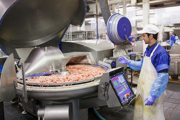 The meat in the Grinder. the meat industry.