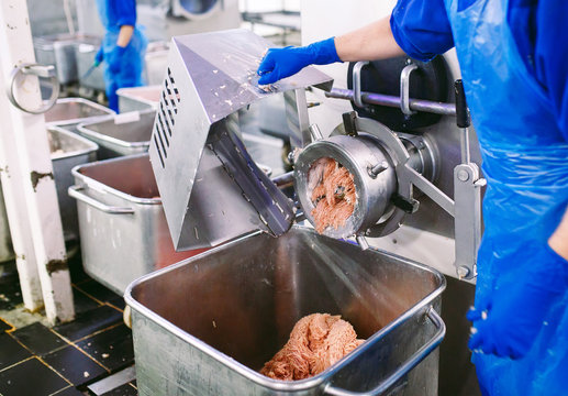 The meat in the Grinder. the meat industry.