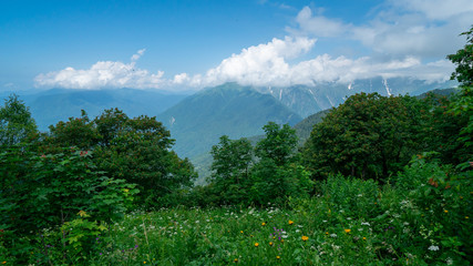 gorgeous panorama of the Caucasus mountains