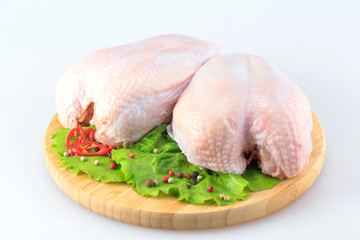 raw chicken Breasts on a white background