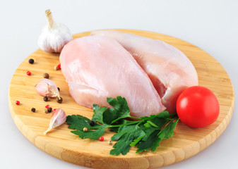 raw chicken Breasts on a white background