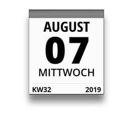 Kalender für Mittwoch, 7. AUGUST 2019 (Woche 32)