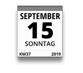 Kalender für Sonntag, 15. SEPTEMBER 2019 (Woche 37)