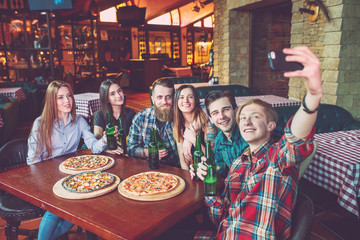 Use Mobile Phone Selfie Photo Group Friends