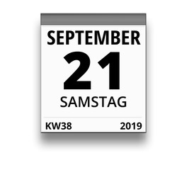 Kalender für Samstag, 21. SEPTEMBER 2019 (Woche 38)