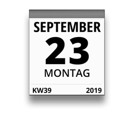 Kalender für Montag, 23. SEPTEMBER 2019 (Woche 39)