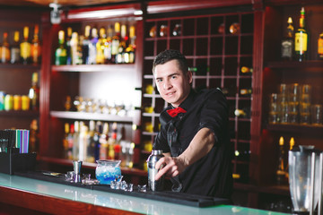 Portrait of a cute bartender.