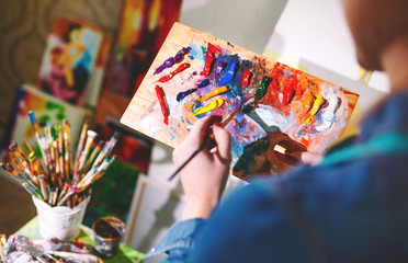 Girl in Painting Studio