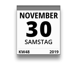 Kalender für Samstag, 30. NOVEMBER 2019 (Woche 48)