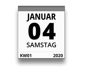 Kalender für Samstag, 4. JANUAR 2020 (Woche 01)