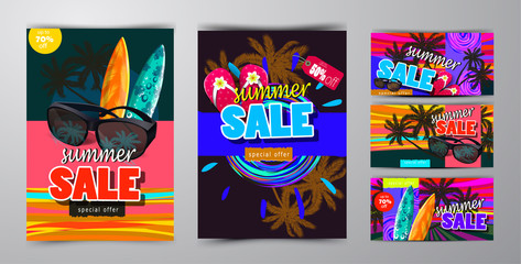 Obraz premium summer sale template banner