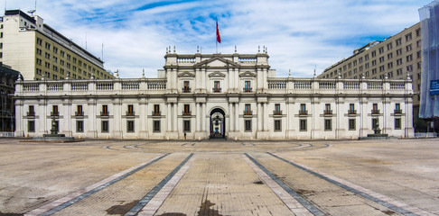 The chilean government palace inside Santiago de Chile city centre. The modern history of Chile...