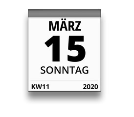 Kalender für Sonntag, 15. MÄRZ 2020 (Woche 11)
