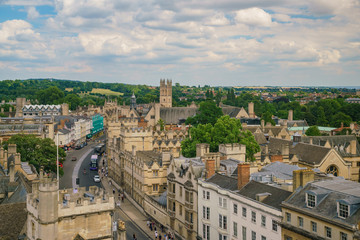 Fototapeta na wymiar Aerial view of the Oxford cityscape