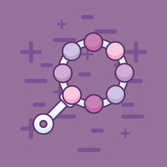 baby rattle icon over purple background, colorful design. vector illustration