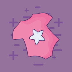 baby clothes icon over purple background, colorful design. vector illustration