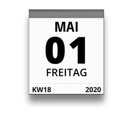 Kalender für Freitag, 1. MAI 2020 (Woche 18)