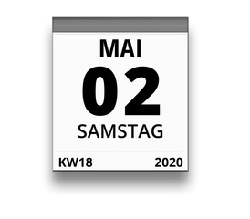 Kalender für Samstag, 2. MAI 2020 (Woche 18)